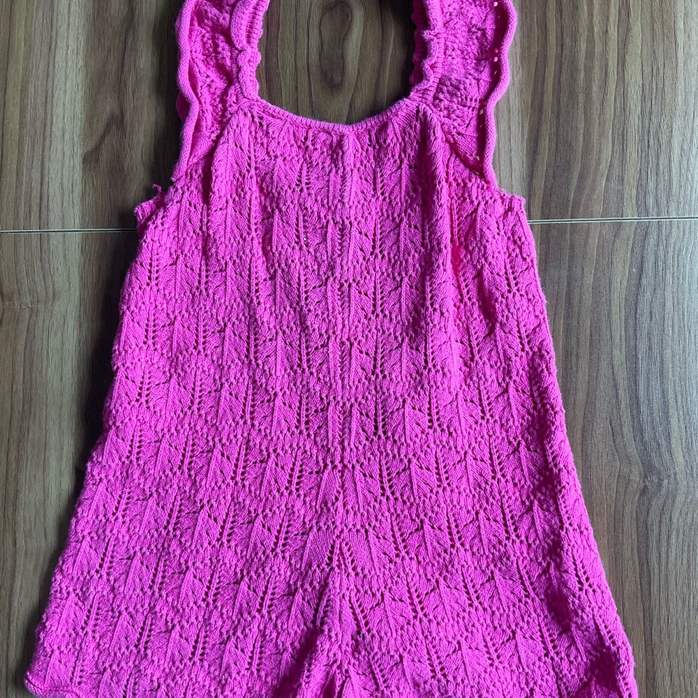 Zara 5-6Y Pink Crochet Romper